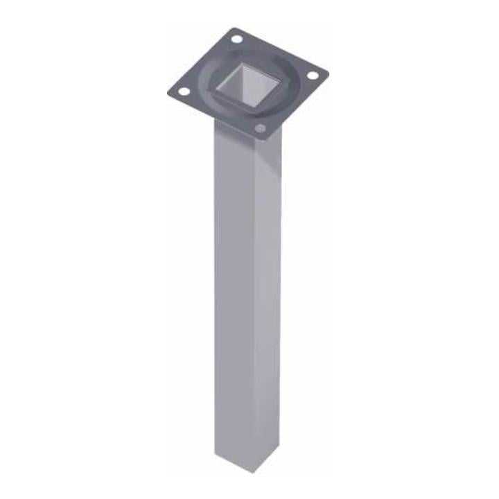 Möbelfuß schwarz RAL 9005 25x25mm H.200mm Platte