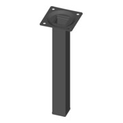 Möbelfuß schwarz RAL 9005 25x25mm H.200mm Platte
