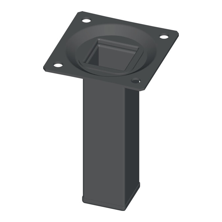 Möbelfuß schwarz RAL 9005 25x25mm H.400mm Platte ELEMENT SYSTEM