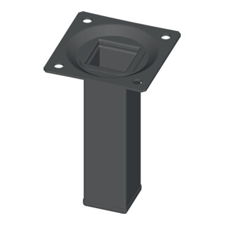 Möbelfuß schwarz RAL 9005 25x25mm H.700mm Platte ELEMENT SYSTEM