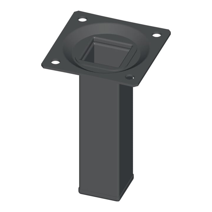 Möbelfuß schwarz RAL 9005 25x25mm H.800mm Platte ELEMENT SYSTEM