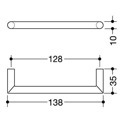 Möbelgriff 562.10.128 Ku.90 tiefschwarz 128mm D.10mm HEWI