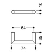 Möbelgriff 562.10.64 Ku.92 grau 64mm D.10mm HEWI-4