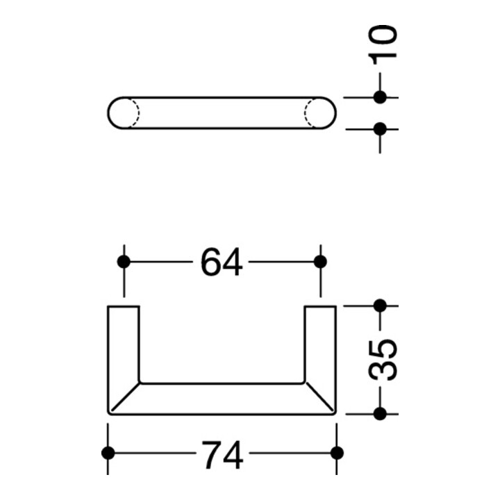 Möbelgriff 562.10.64 Ku.92 grau 64mm D.10mm HEWI