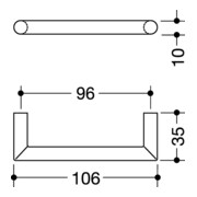 Möbelgriff 562.10.96 Ku.90 tiefschwarz 96mm D.10mm HEWI-4