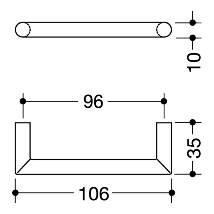 Möbelgriff 562.10.96 Ku.99 reinweiß 96mm D.10mm HEWI