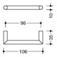 Möbelgriff 562.10B96 Ku.90 tiefschwarz ma 96mm D.10mm HEWI-4