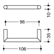 Möbelgriff 562.10B96 Ku.92 grau ma 96mm D.10mm HEWI-4