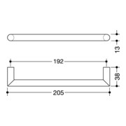 Möbelgriff 562.13B192 Ku.90 tiefschwarz ma 192mm D.13mm HEWI-4
