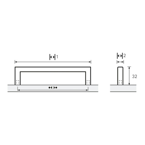 Möbelgriff Anzio VA geb.480mm HETTICH
