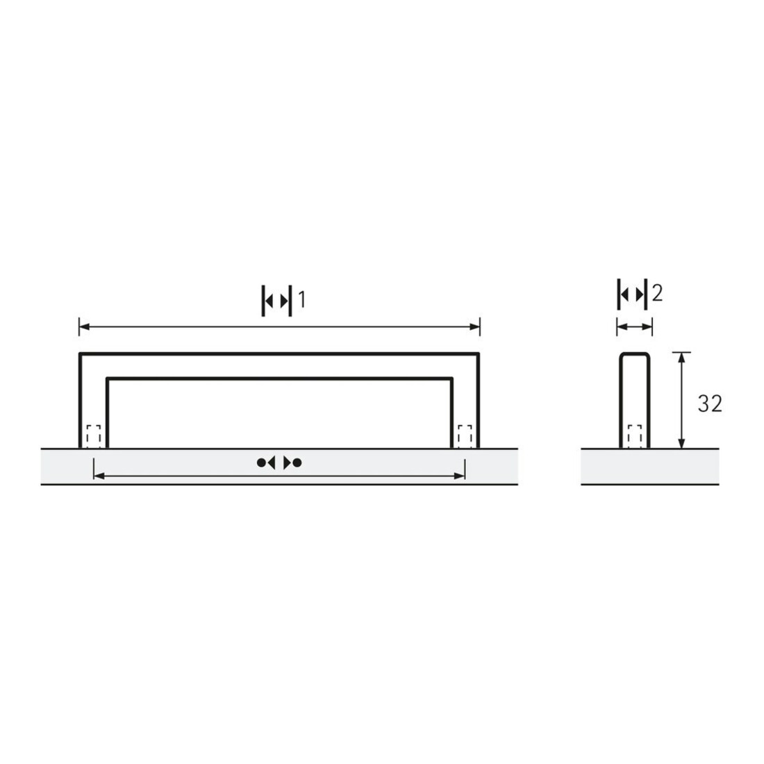 Möbelgriff Anzio VA geb.480mm HETTICH