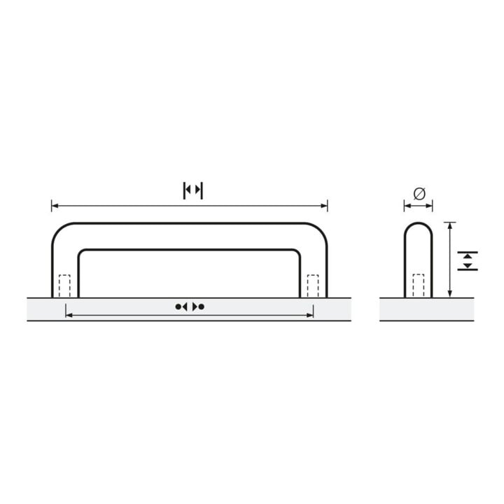 Möbelgriff Asopus VA geb.224mm D.10mm HETTICH