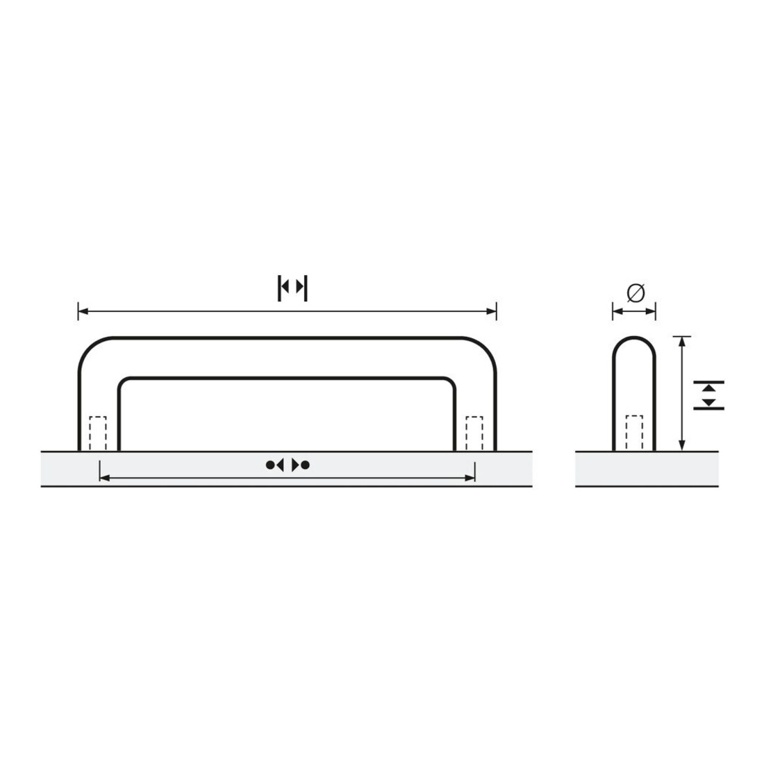 Möbelgriff Asopus VA geb.224mm D.10mm HETTICH