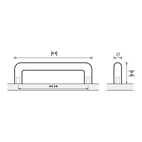 Möbelgriff Asopus VA geb.320mm D.10mm HETTICH