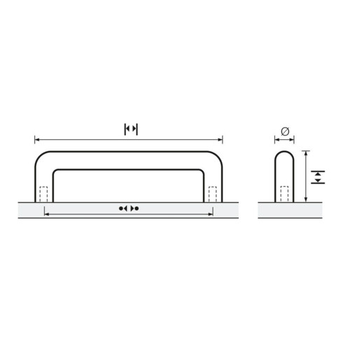 Möbelgriff Asopus VA geb.96mm D.8mm HETTICH