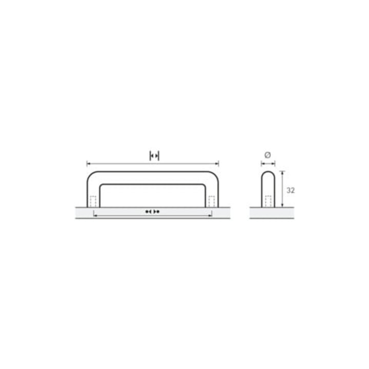 Möbelgriff Avenio STA verchr.glanz 160mm D.10mm HETTICH