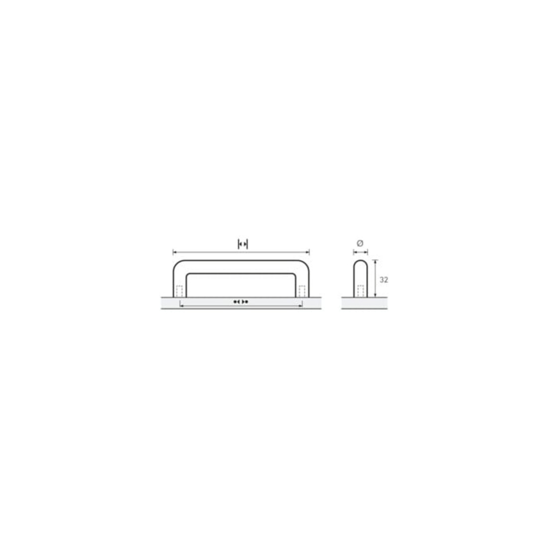 Möbelgriff Avenio STA verchr.glanz 160mm D.10mm HETTICH