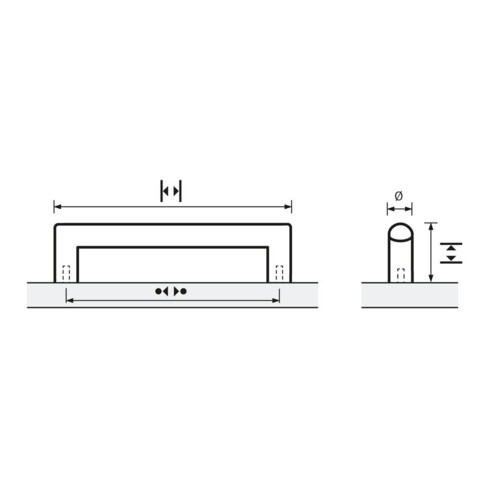 Möbelgriff Narona VA geb.384mm D.12mm HETTICH