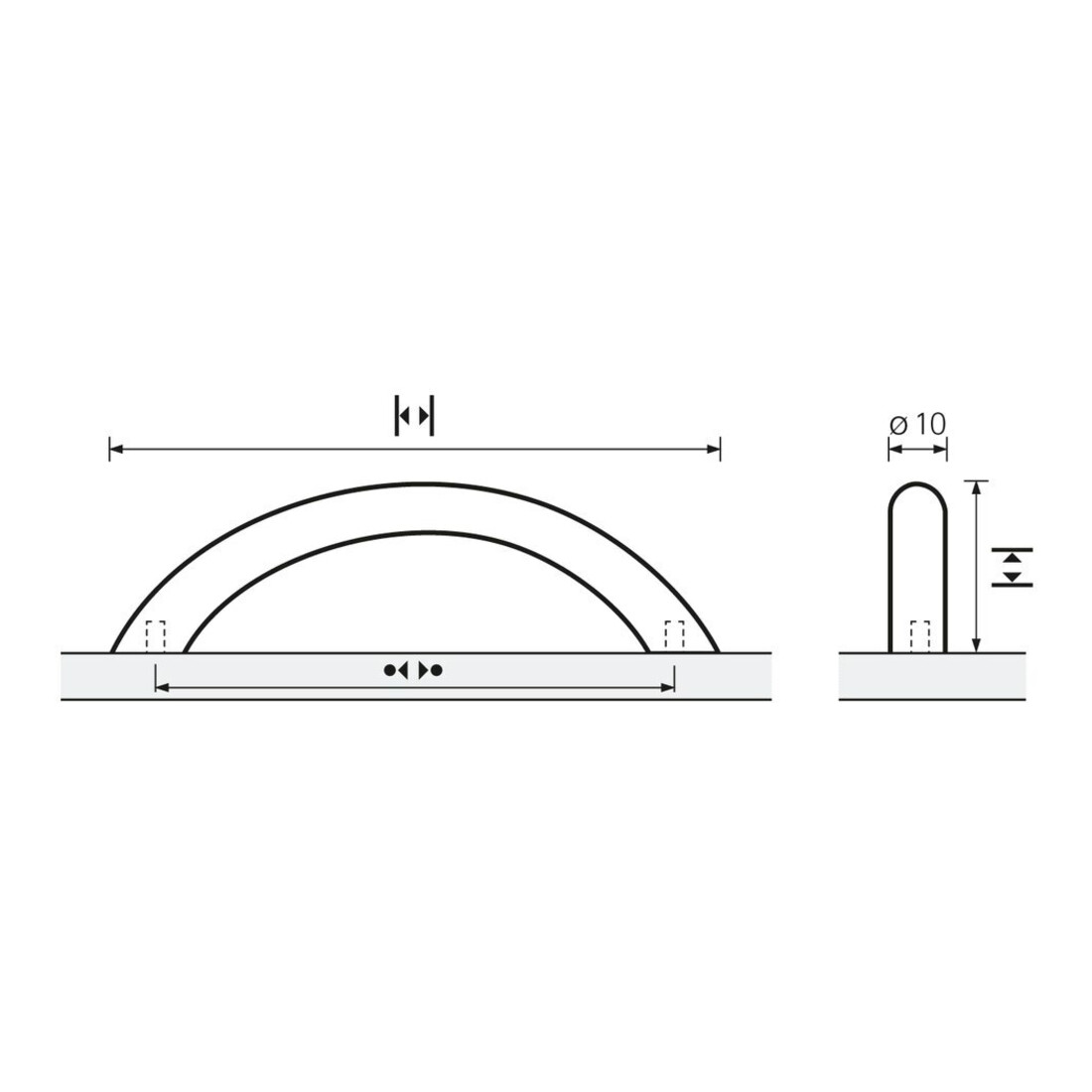 Möbelgriff Nicia STA VA Optik geb.128mm D.10mm HETTICH