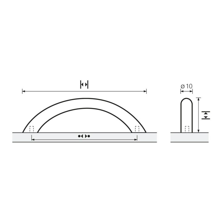 Möbelgriff Nicia STA verchr.glanz 224mm D.10mm HETTICH