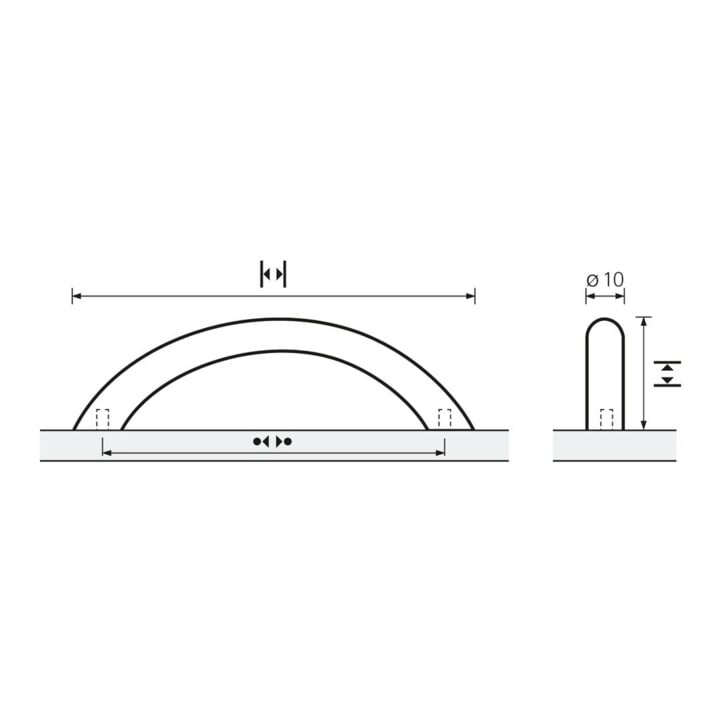 Möbelgriff Nicia STA verchr.ma 128mm D.10mm HETTICH
