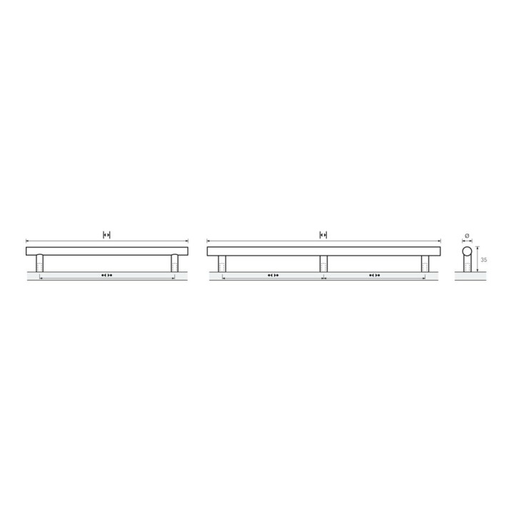Möbelgriff Salvia VA geb.384mm D.12mm HETTICH