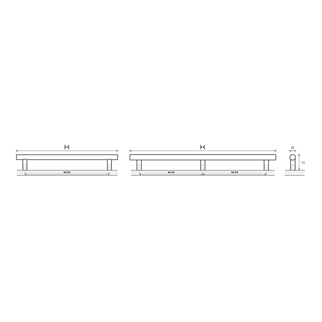 Möbelgriff Salvia VA geb.384mm D.14mm HETTICH