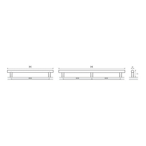 Möbelgriff Salvia VA geb.96mm D.10mm HETTICH
