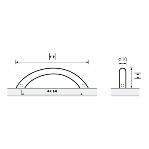 Möbelgriff Vada VA geb.96mm D.10mm HETTICH