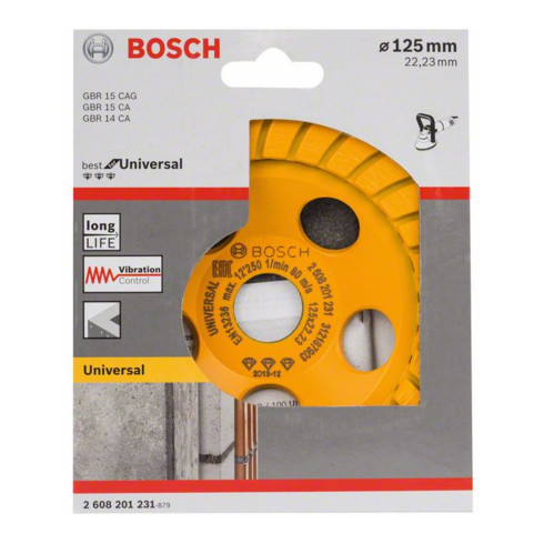 Bosch Mola a tazza diamantata Best for Universal Turbo 125 x 22,23 x 5 mm giallo