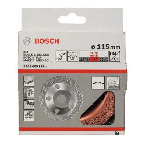 Bosch Mola a tazza in metallo duro 115x22,23mm, mediamente piatta