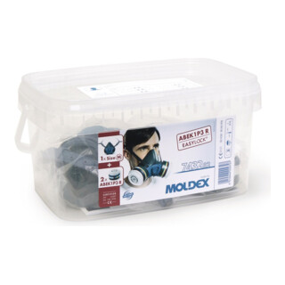 Moldex Atemschutzbox A1B1E1K1 P3 R Größe M, Serie 7000, organische Gase, anorganische Gase, Saure Gase, Ammoniak und Par