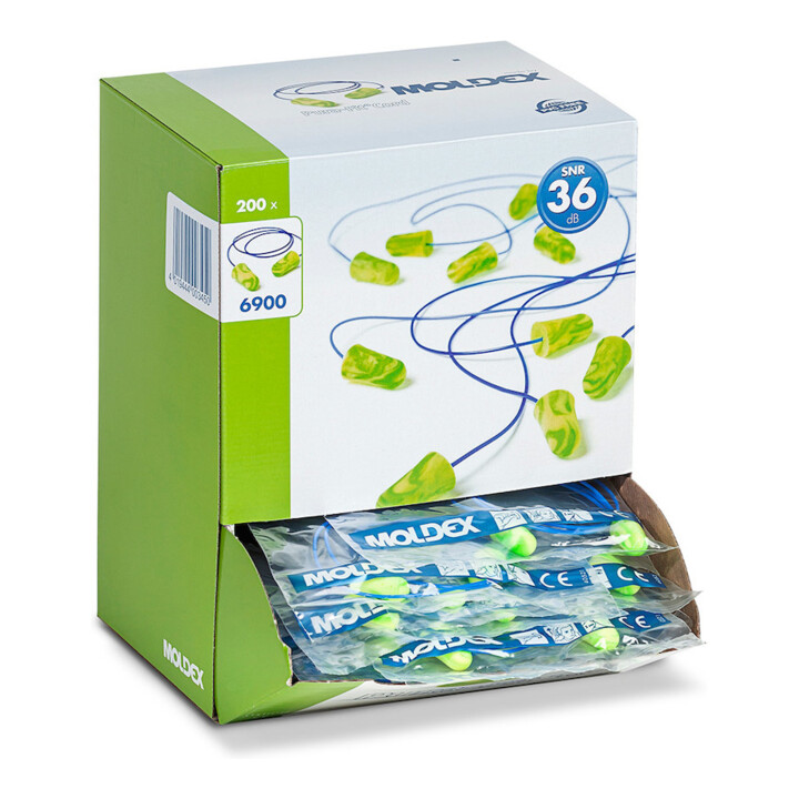 Moldex Bouchons d'oreille jetables Pura-Fit Cord, une paire en sachet poly SNR 36 dB