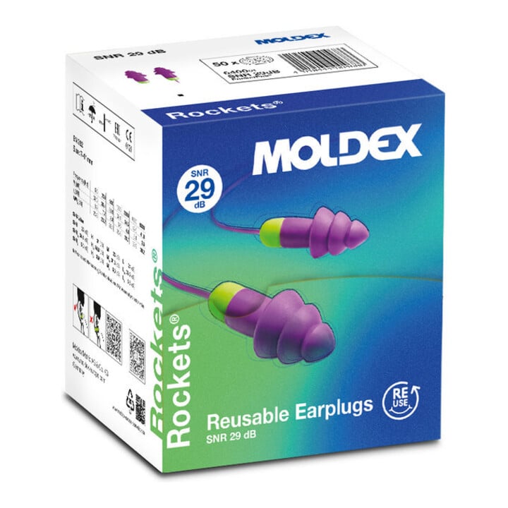 Moldex Bouchons d'oreille réutilisables Rockets, paire en PocketPak SNR 30 dB