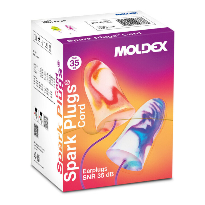 Moldex Einwegstöpsel Spark Plugs Cord, ein Paar im Polytütchen SNR 35 dB