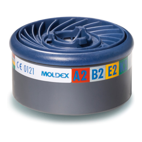 Moldex Gasfilter A2B2E2K2, für Serie 7000 + 9000, EasyLock®, organische Gase, anorganische Gase, Saure Gase und Ammoniak