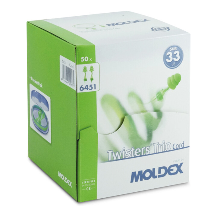 Moldex Gehörschutzstöpsel Twisters Trio Cord SNR 33 dB