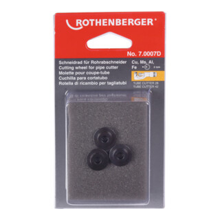 Molette de coupe Rothenberger pour ROTRAC 28/42, cuivre, aluminium, acier, 3 pièces