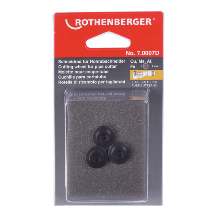 Molette de coupe Rothenberger pour ROTRAC 28/42, cuivre, aluminium, acier, 3 pièces