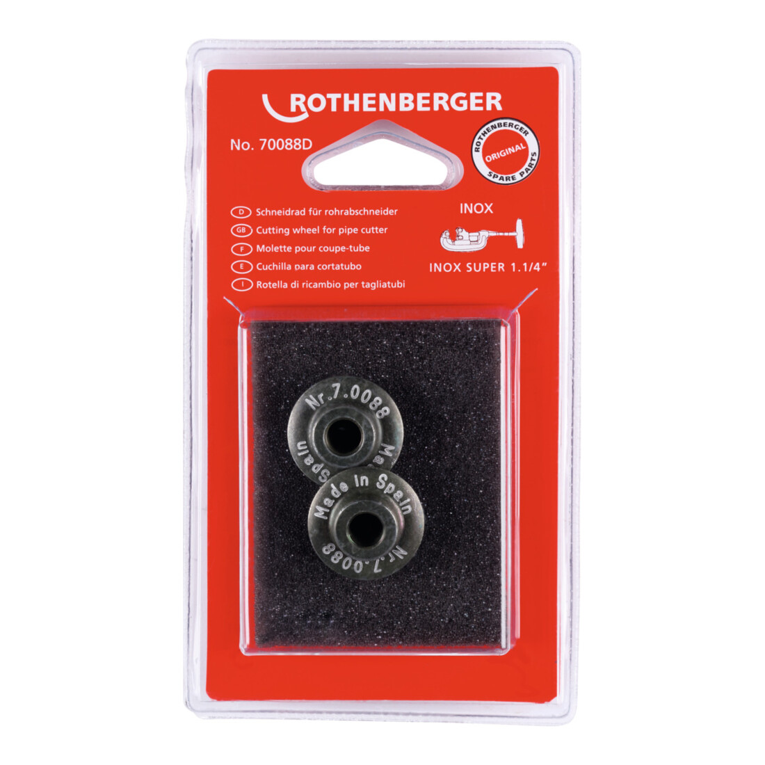 Molette de coupe Rothenberger pour SUPER 1,1/4", acier inoxydable, 2 pièces