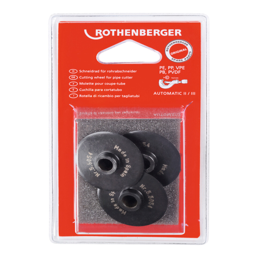 Molette de rechange ROTHENBERGER pour tubes en plastique et matériau composite
