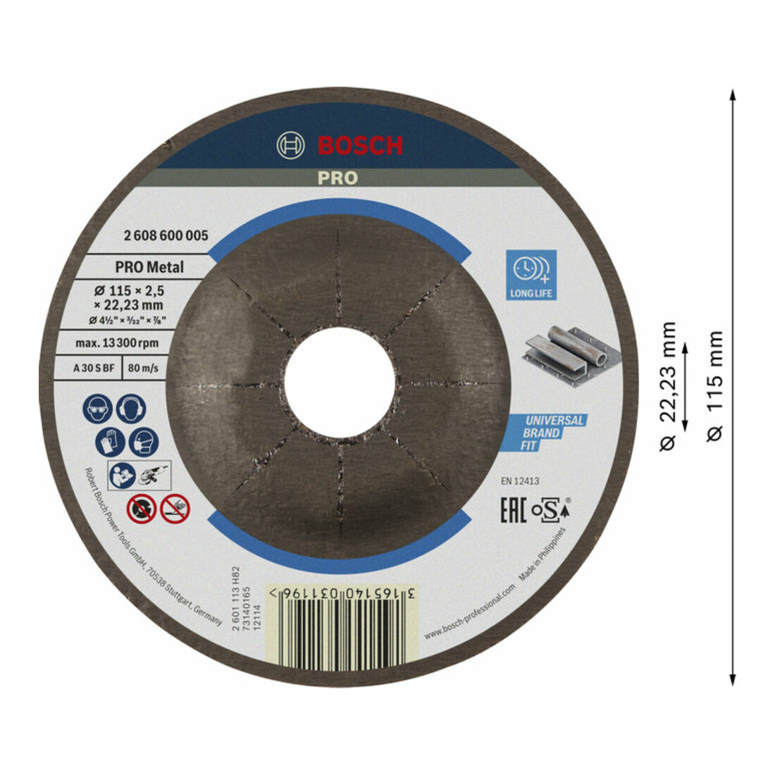 Disque de coupe Bosch coudé Expert pour Metal AS 30 S BF