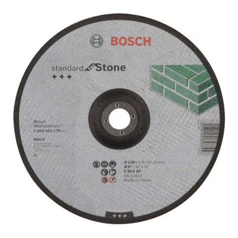 Molette de tronçonnage Bosch coudée Norme pour la pierre C 30 S BF, 230 mm, 22,23 mm, 3,0 mm