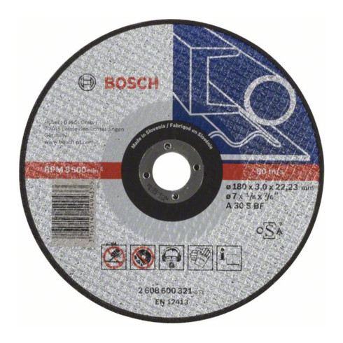 Molette de tronçonnage Bosch droite Expert pour Métal A 30 S BF, 180 mm, 22,23 mm, 3,0 mm