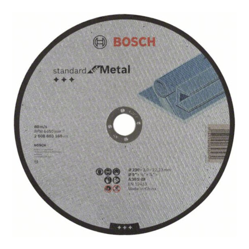 Molette de tronçonnage Bosch droite Norme pour le métal A 30 S BF, 230 mm, 22,23 mm, 3,0 mm