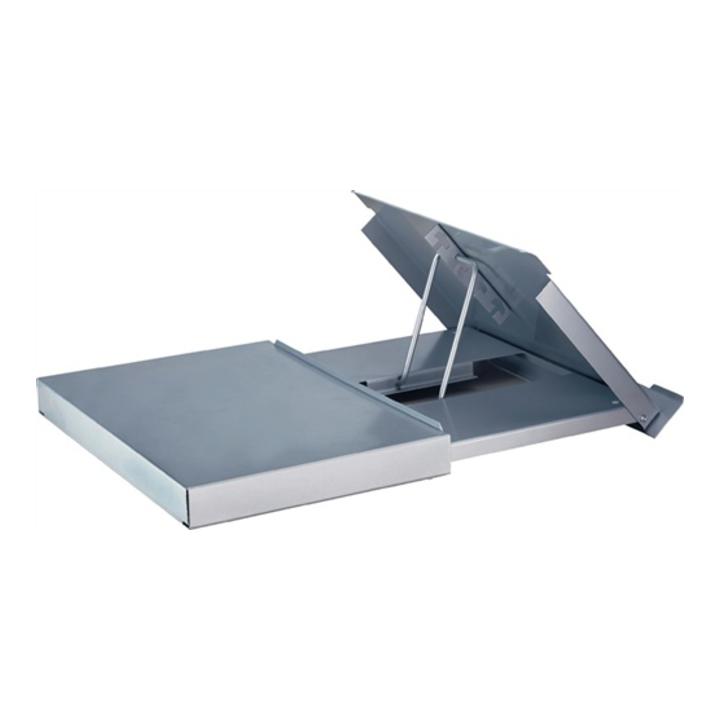 Monitorständer mit Konzepthalter B380xT247xH63mm silber