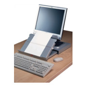 Monitorständer mit Konzepthalter B380xT247xH63mm silber-4