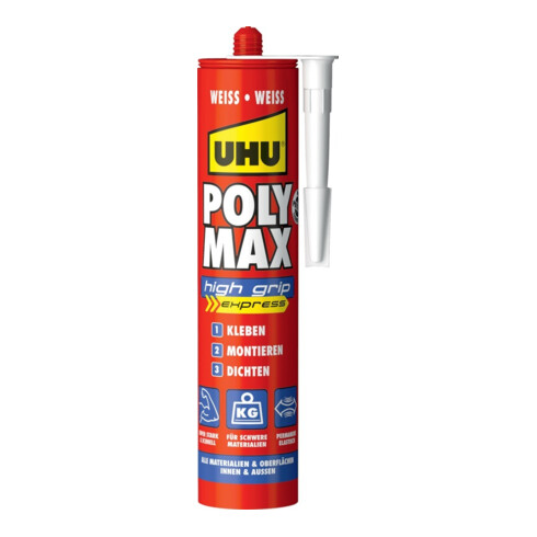 Montagekleber POLY MAX HIGH GRIP EXPRESS weiß 425 g Kartusche UHU