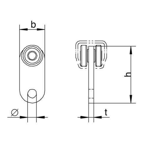 Monture 1111 avec mécanisme 1 axe non réglable/décrochable acier galvanisé