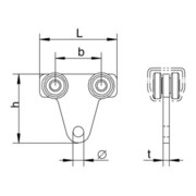 Monture HELM 1110 1110 pour Pro 100 STA galvanisée, jaune 45 kg-4